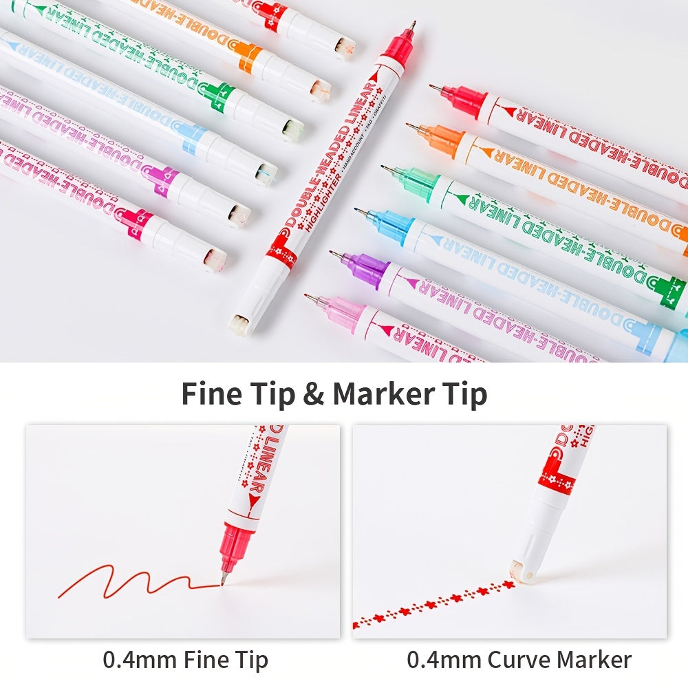 6pcs Double Headed Roller Stamp Watercolor Pens for All Ages