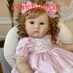 24in Reborn Toddler Princess Doll High Hand Painted Rooted Long Curly Hair
