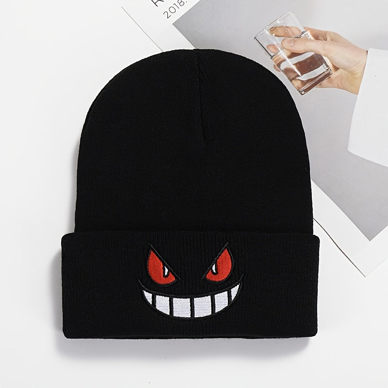Cartoon Embroidered Knitted Hat Hip Hop Autumn Winter Wool