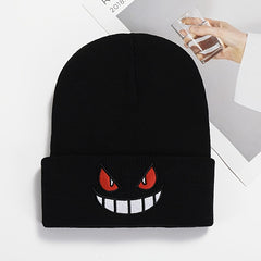 Cartoon Embroidered Knitted Hat Hip Hop Autumn Winter Wool