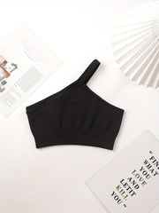 4pcs Yoga Workout Set One Shoulder & Cami Sports Bra & Shorts & Leggings
