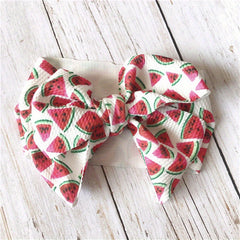 Baby Girls Watermelon Sunflowers Heart Plaid Bow Headband