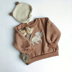 Animal Print Kid's Thermal Sweatshirt Long Sleeve Top