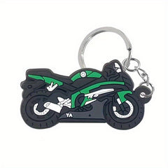 Cartoon Motorcycle Keychain PVC Key Ring Holder Women Trinkets Accessories