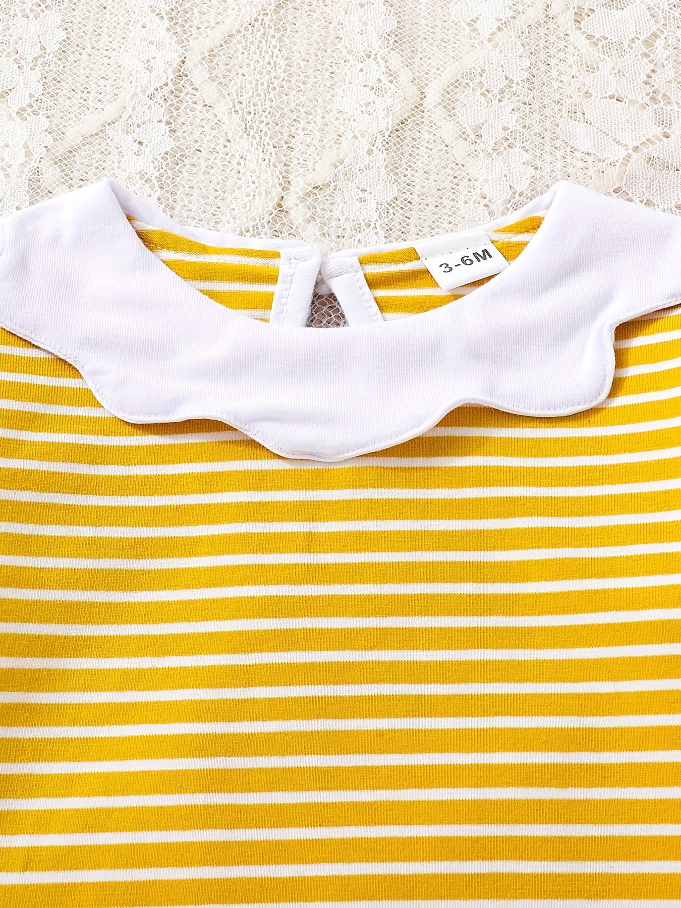Baby Girls Colorful Striped Ruffle Collar Long Sleeve T Shirt