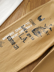 Boys Teen Graffiti Elastic Waist Pants for Spring Fall