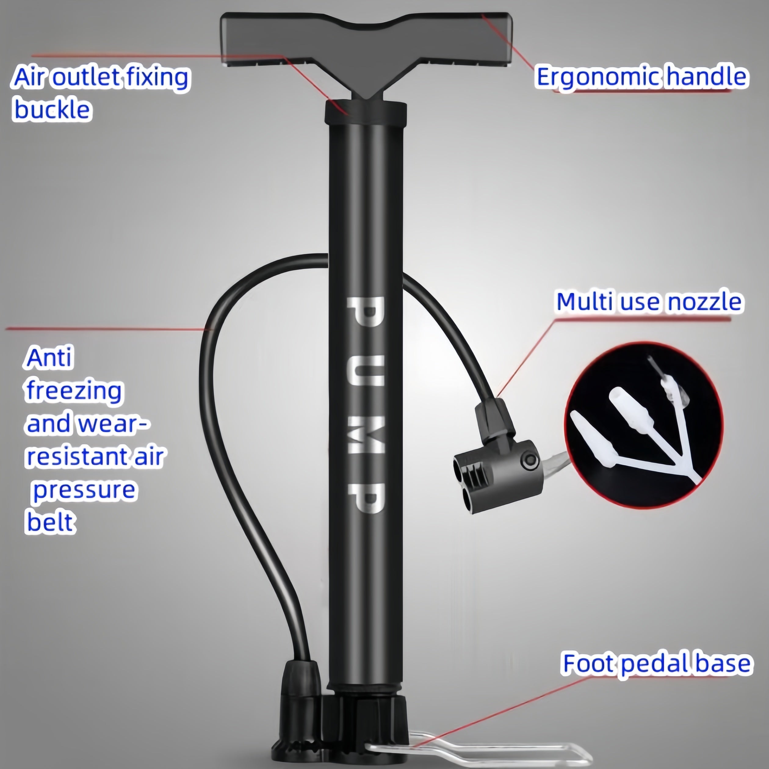 Portable High Pressure Bag Pump Bicycle High Pressure Meter Pump