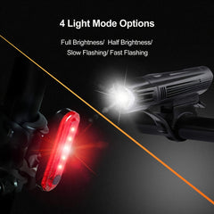 Bright USB Rechargeable Bike Light Set