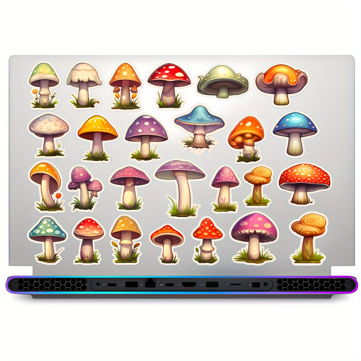 52pcs Mushroom Stickers Waterproof Laptop Phone Skateboard Deco