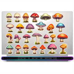 52pcs Mushroom Stickers Waterproof Laptop Phone Skateboard Deco