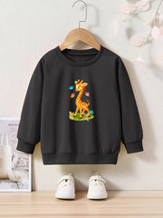 Toddler Kids Cartoon Giraffe Pattern Sweatshirt Top