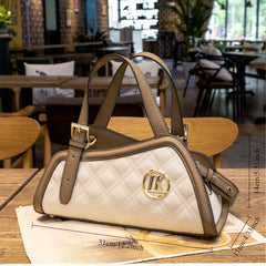 Red Checkered Print Crossbody Bag for Women Detachable Strap Zipper Closure