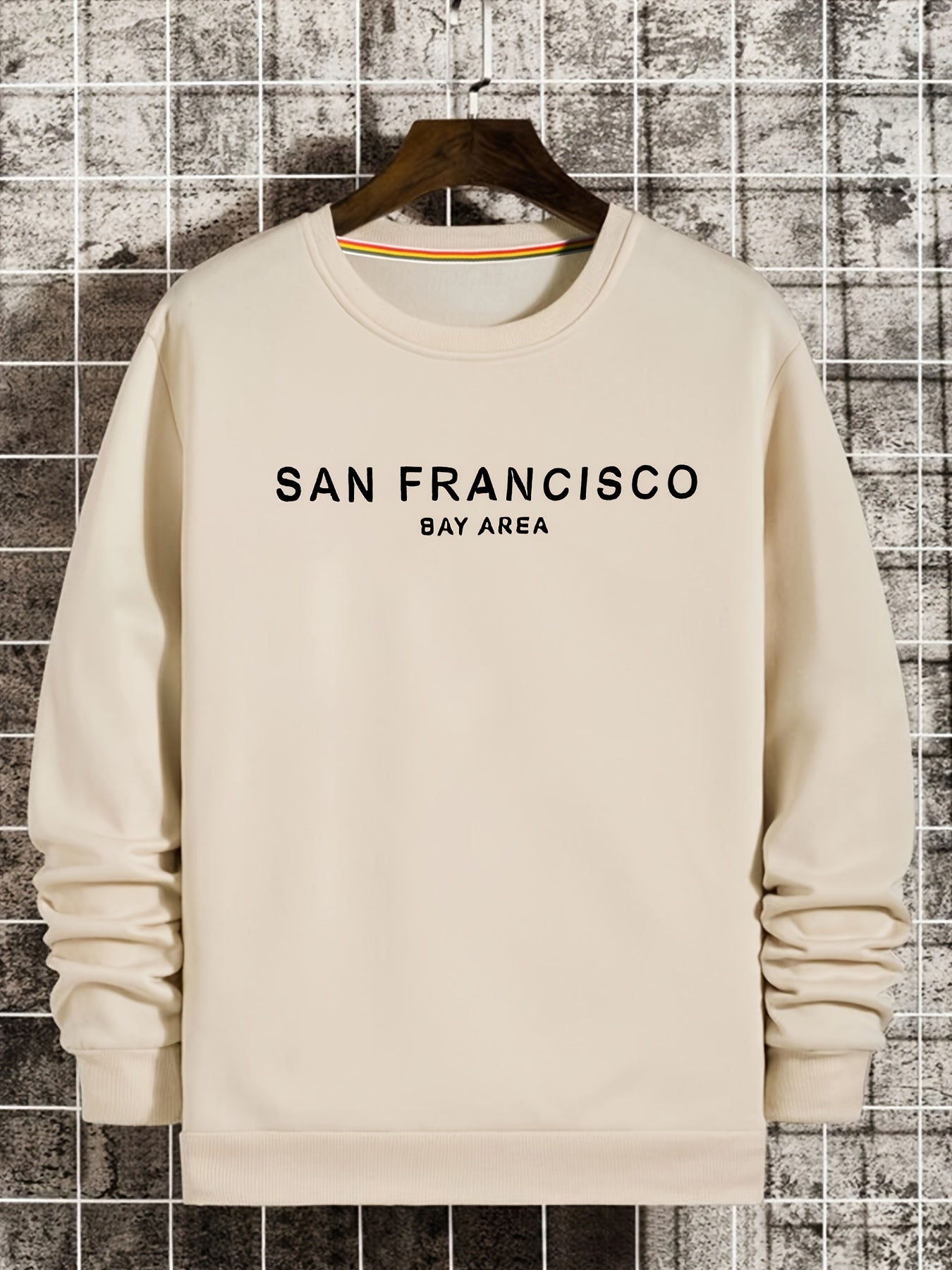 San Francisco Print Sweatshirt Men's Casual Graphic Crew Neck Pullover