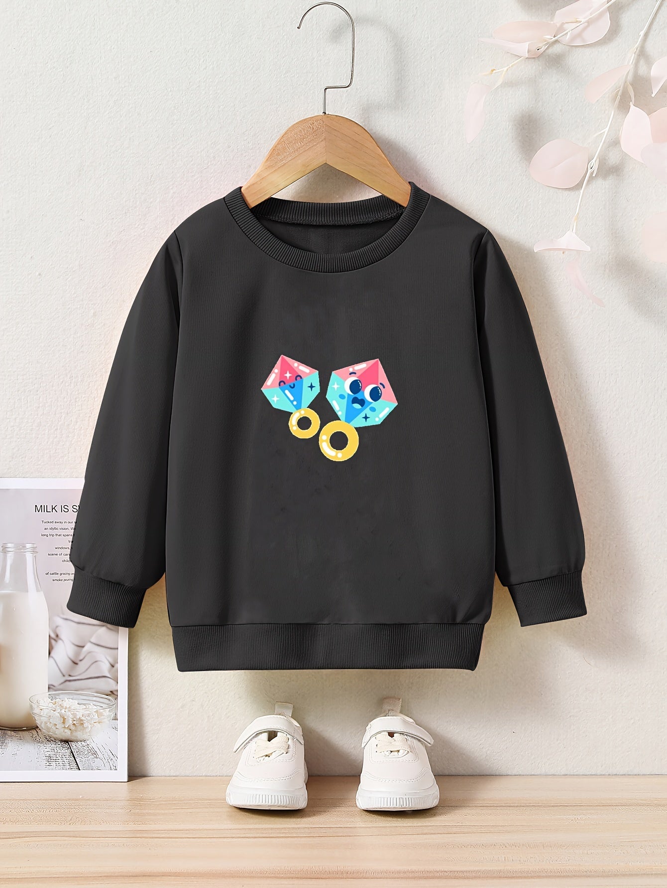 OERYUI Cartoon Diamond Ring Sweatshirt Kids Clothes