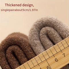 4 Pairs Wool Socks Winter Extra Thick Warm Crew Socks Cashmere Cotton