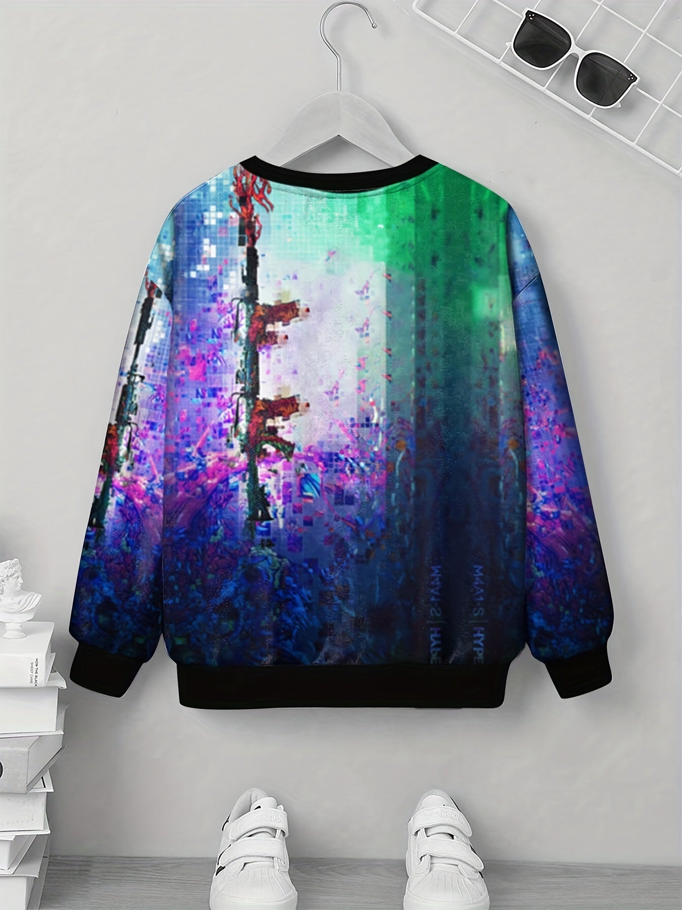 Gradient Squares Kid's Sweatshirt Unisex Pullover Long Sleeve Top