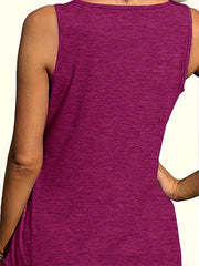 Cow Print Round Neck Tank Top