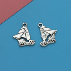 20pcs Antique Silver Anchor Rudder Boat Charms Pendants DIY Bracelet Supplies