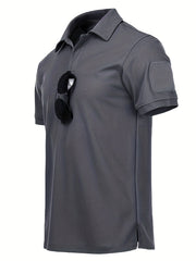Men's Quick Dry Tactical Polo Shirt Lightweight Tee for Running Hiking