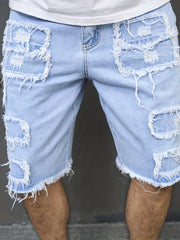 Men's Distressed Denim Shorts Casual Street Style Summer Wear