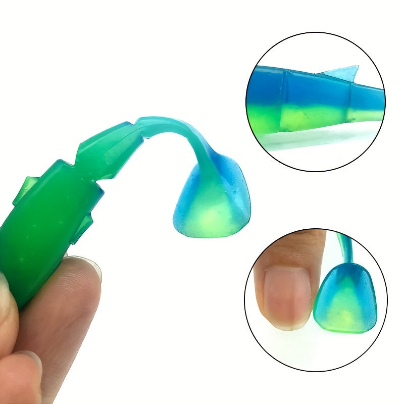 4pcs 6.2in Artificial T Tail Fishing Lures 0.16oz - Soft Wobbler Bait
