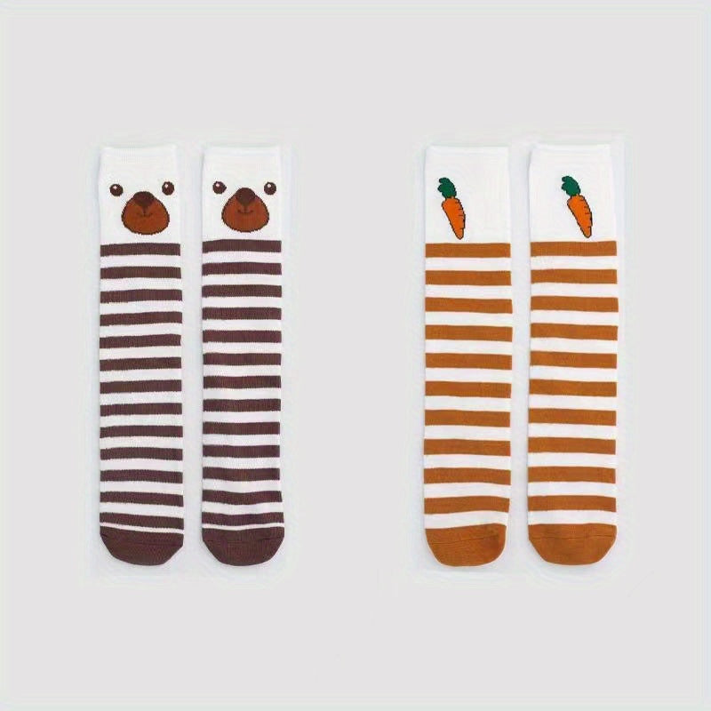 Kids Girls Strawberry Over the Knee Socks Cute Thin Anti-mosquito Stockings