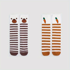 Kids Girls Strawberry Over the Knee Socks Cute Thin Anti-mosquito Stockings