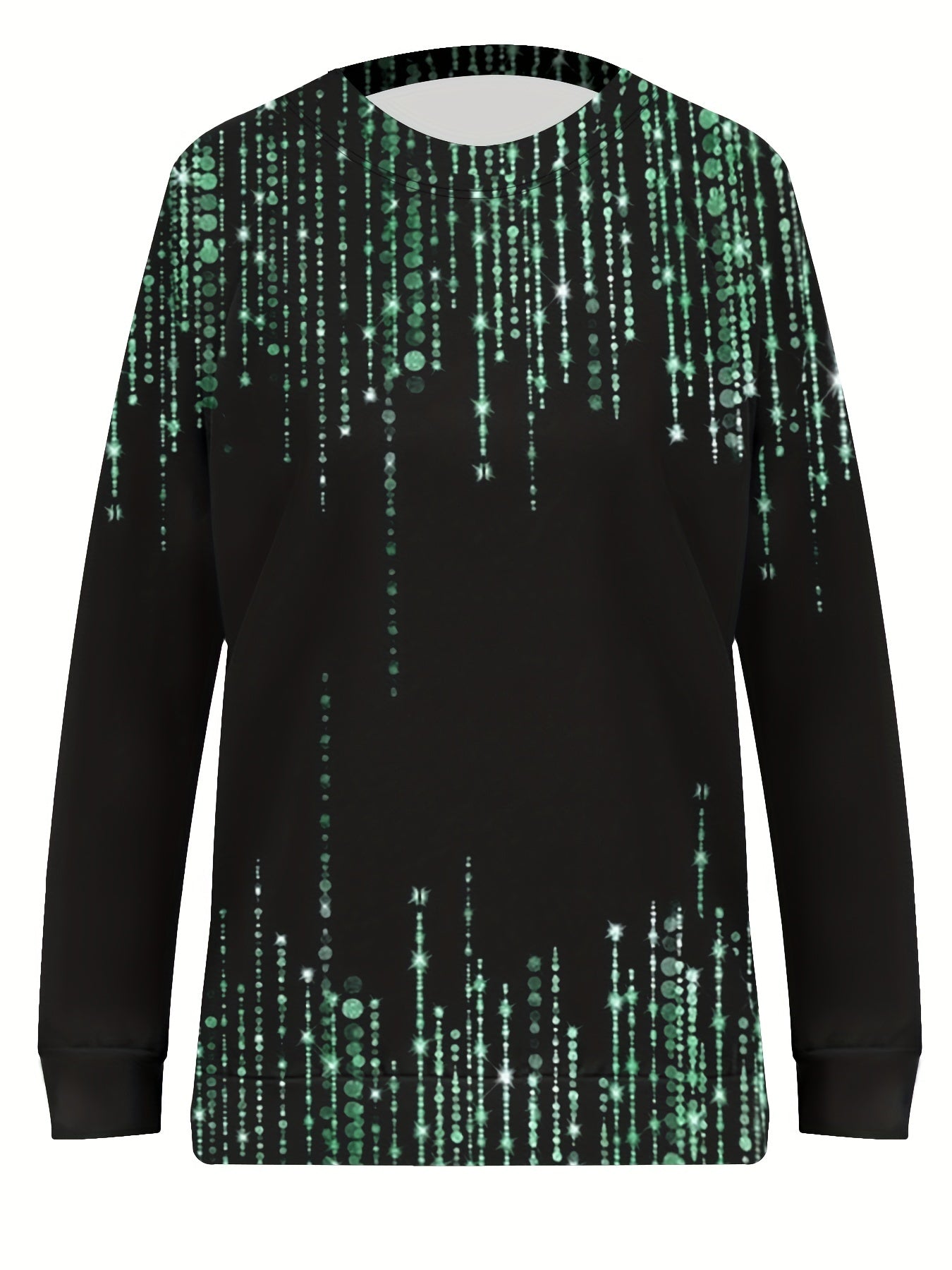 Graphic Print Crew Neck Pullover Sweatshirt for Women