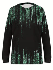 Graphic Print Crew Neck Pullover Sweatshirt for Women