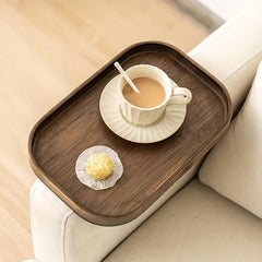 Bamboo Sofa Armrest Table Portable TV Tray Small Side Table