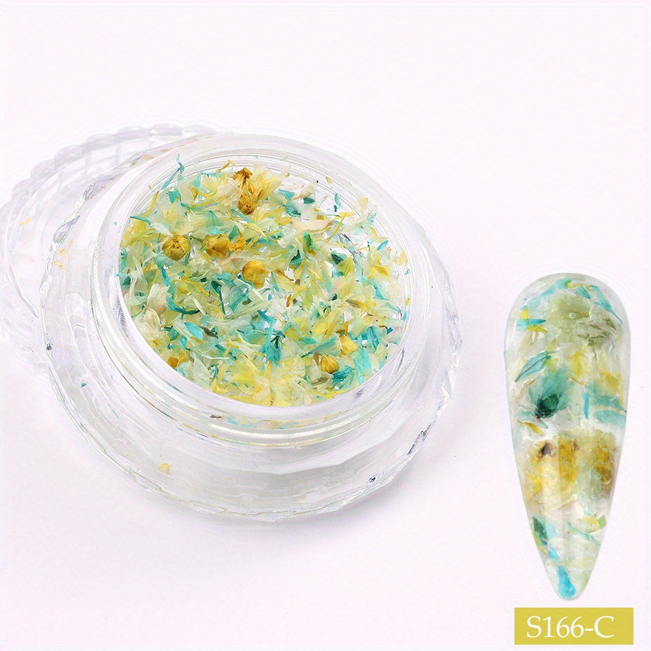 3D Dried Flowers Nail Art Decoration Stickers DIY Manicure Designs