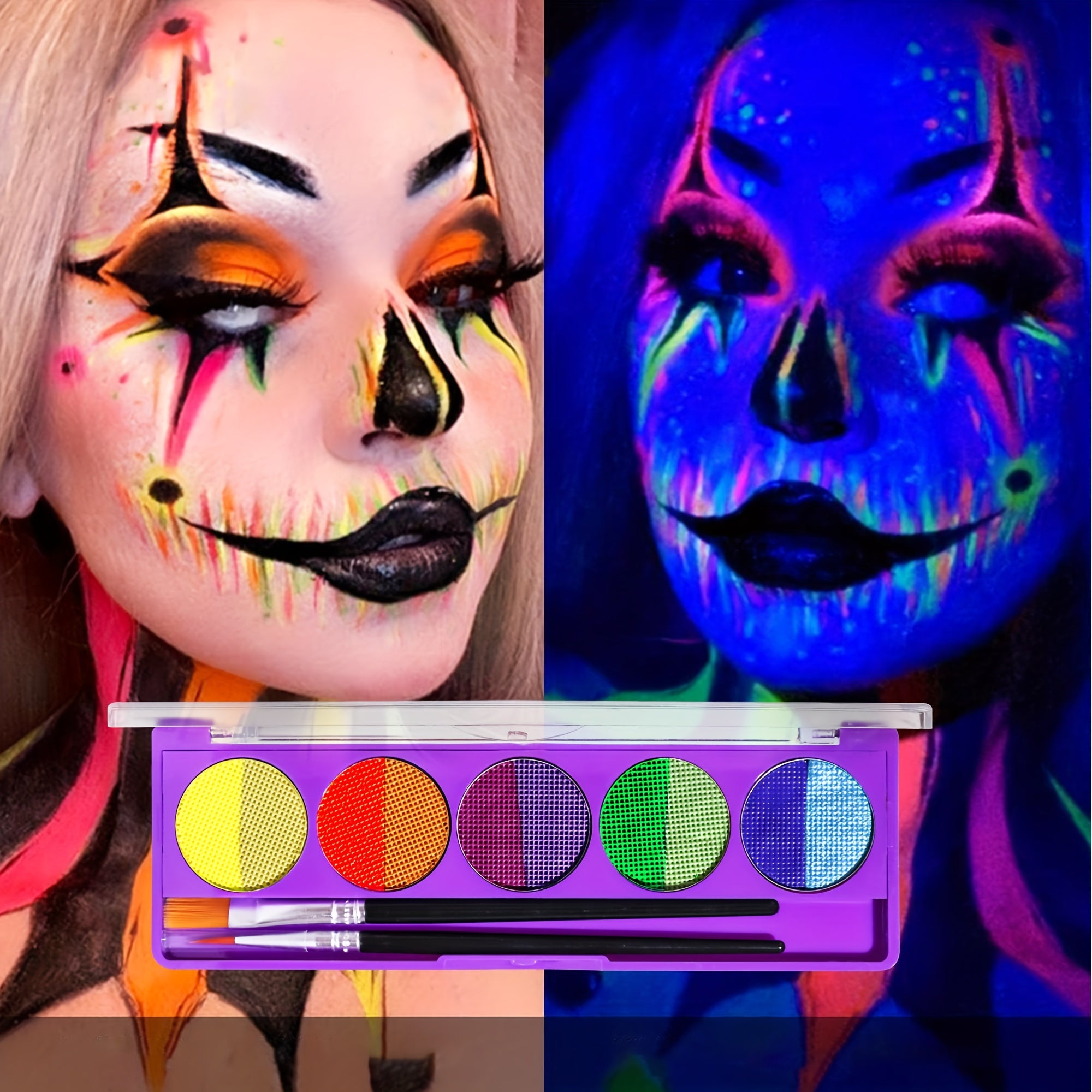 Water Activated Eyeliner Face Paint Palette - Halloween Makeup