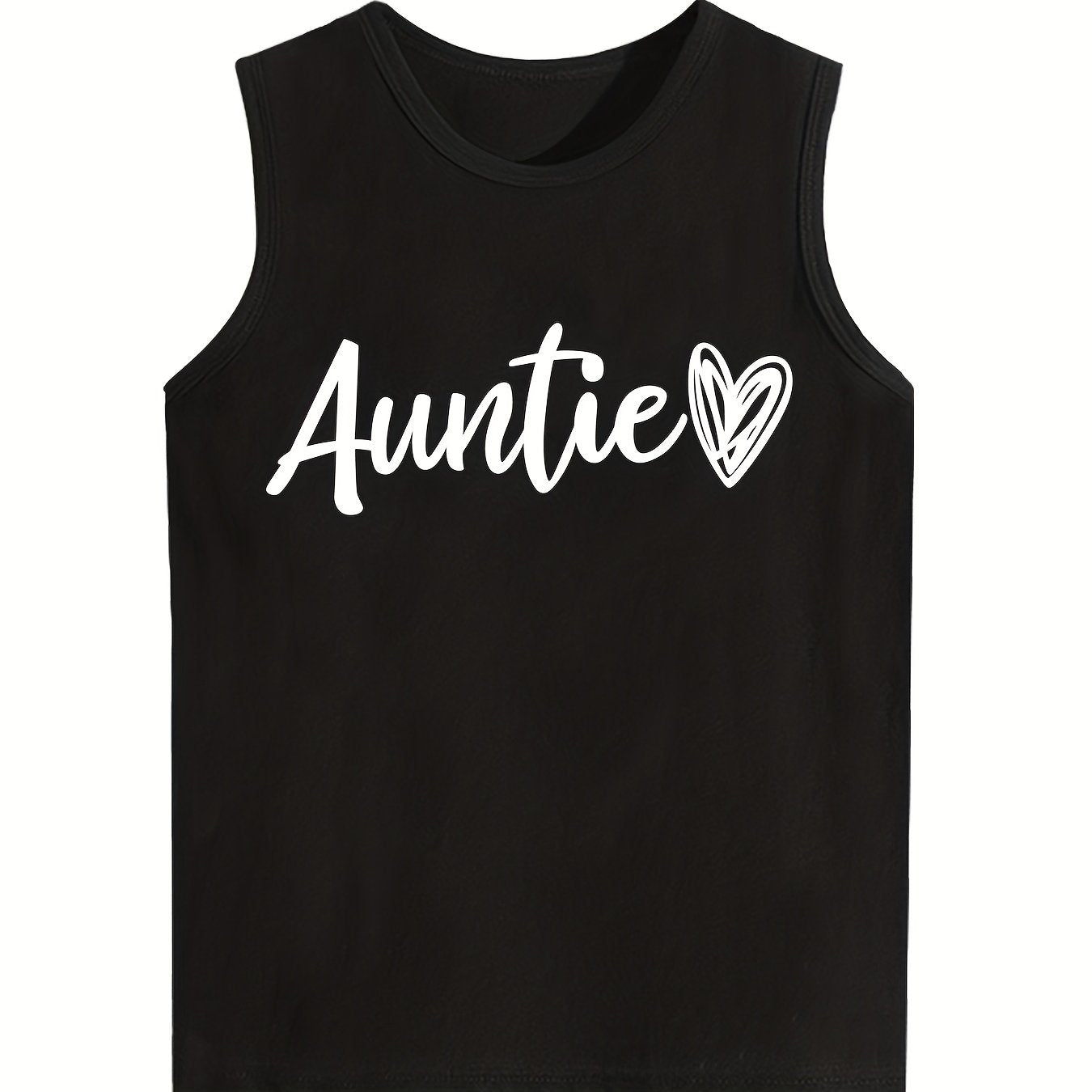 Boy's Auntie Print Sleeveless Shirt Casual Cotton Tank Top