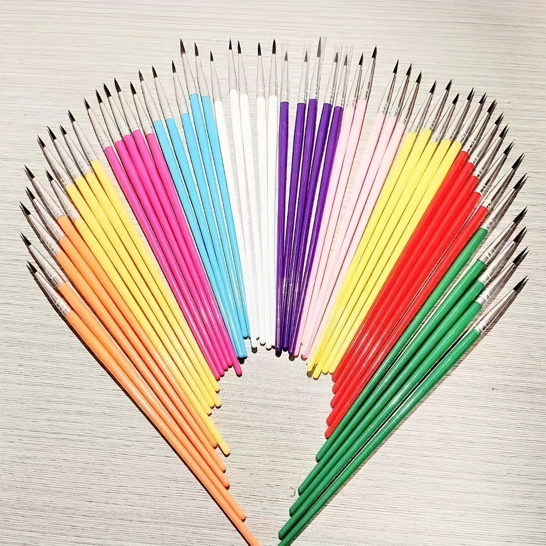 10pcs DIY Painting Hook Line Pen Watercolor Flat Head Nylon Wire Pen