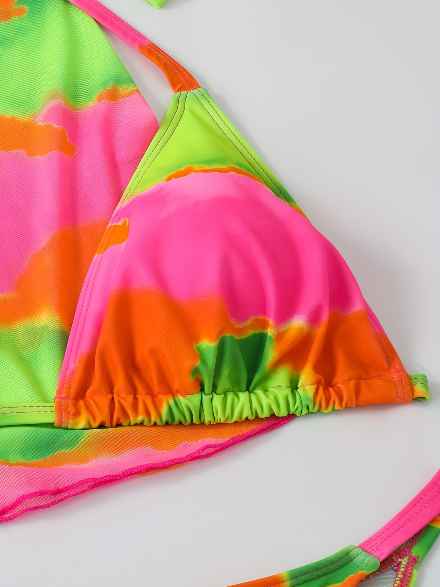 Boho Tie Dye Bikini Set Cover Up Halter Triangle Swimsuit