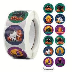 1000pcs Halloween Stickers Pumpkin Bat Spider Sticker Roll for Halloween