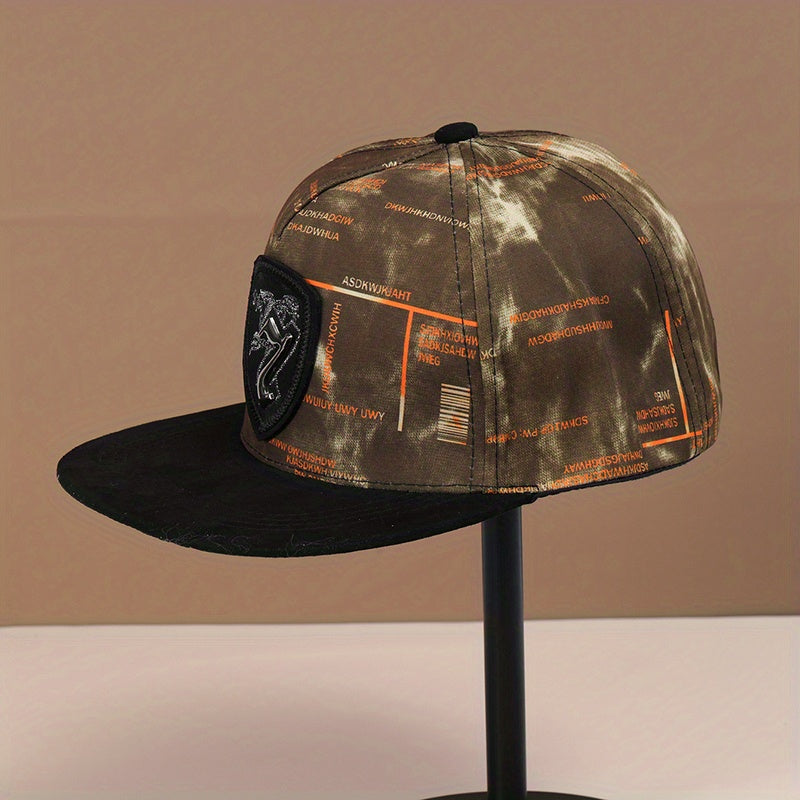 Vintage Graffiti Print Snapback Cap Lightweight Cotton Dad Hat