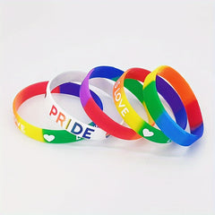 2pcs Rainbow Letter Wrist Band Bracelet