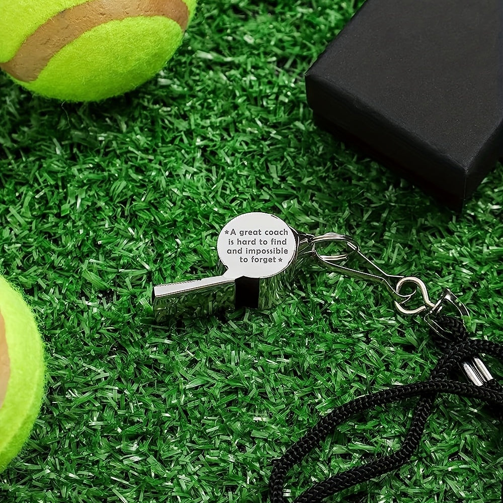 Silver Stainless Steel Whistle With Lanyard - Coach's Gift Halloween