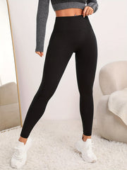 Solid High Waist Leggings Sexy Skinny Stretchy Leggings For Spring & Fall