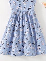 Toddler Girls Cami Floral Dress Pleated Hem Casual Clothes