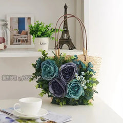 Small Flowers Straw Bag Beach Bag Rattan Bag Handbag Braid Women Bag