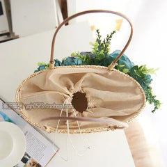 Small Flowers Straw Bag Beach Bag Rattan Bag Handbag Braid Women Bag