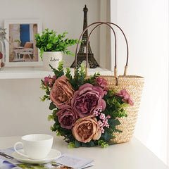 Small Flowers Straw Bag Beach Bag Rattan Bag Handbag Braid Women Bag