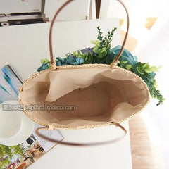 Small Flowers Straw Bag Beach Bag Rattan Bag Handbag Braid Women Bag