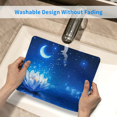 Lotus Pattern Mouse Pad 24x20cm Non-slip Rubber Stitched Edge