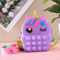 Unicorn Shoulder Bag for Girls - Pop Fidget Toy for Anxiety Relief
