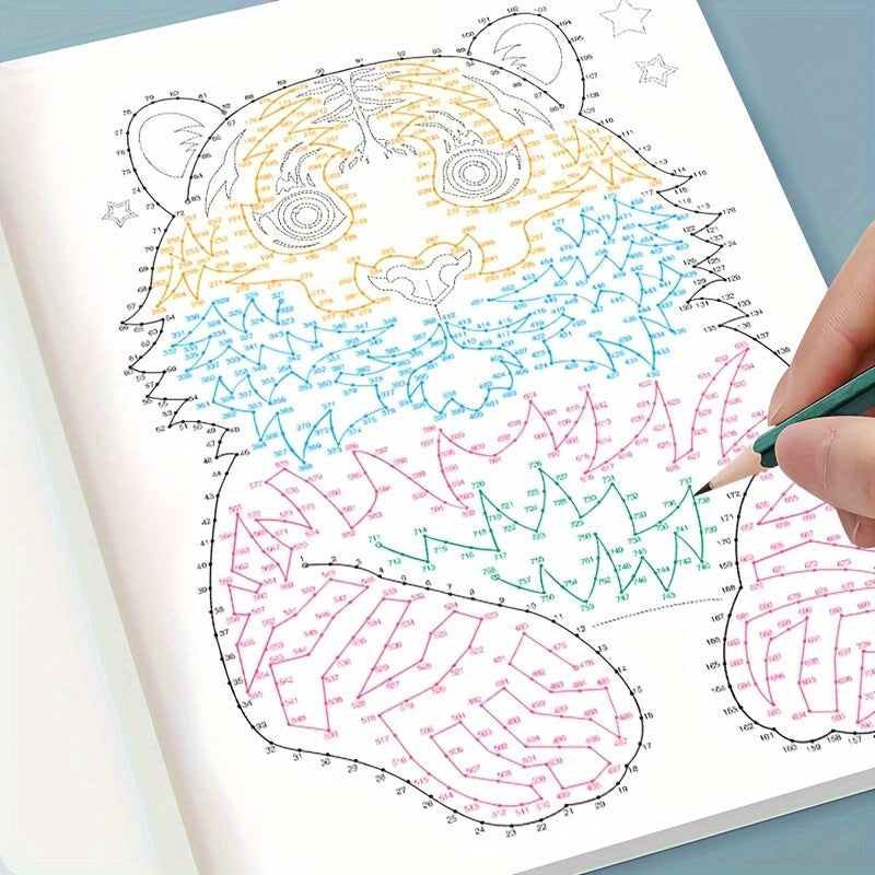 3 Pack Dot to Picture Drawing Books 3 Levels of Difficulty Painting Workbook