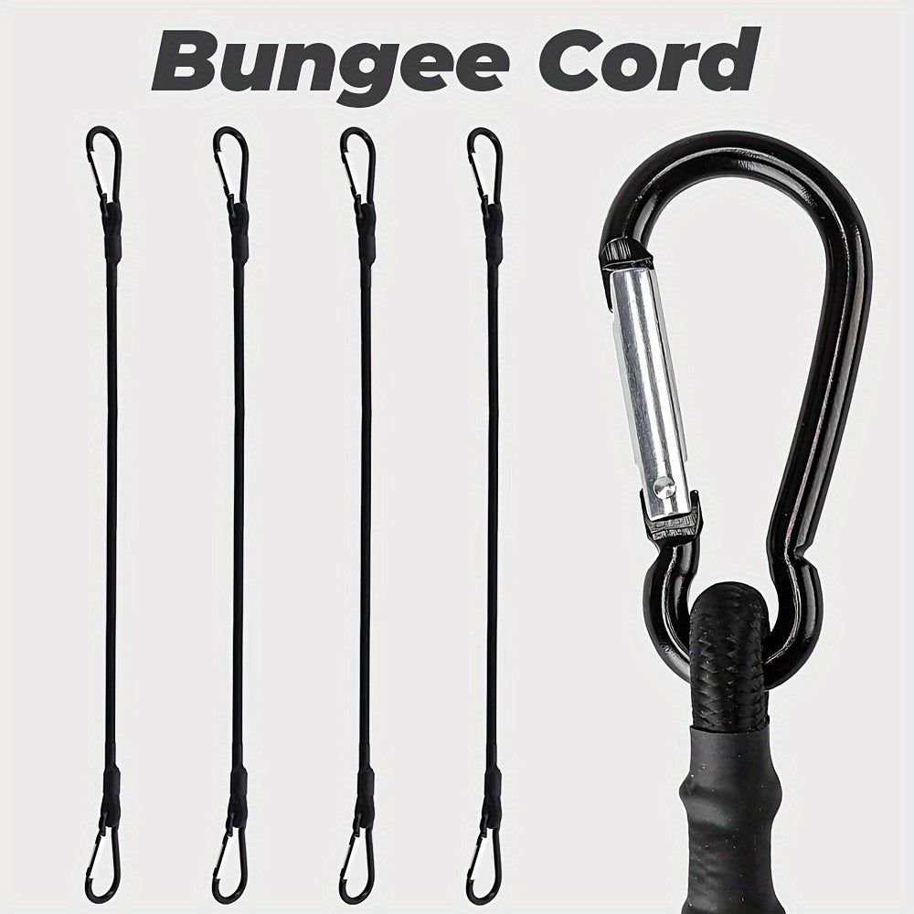4pcs Bungee Cord Carabiner Hook Heavy Duty Straps Elastic Rope Outdoor
