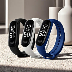 LED Touch Screen Sports Watches Digital Display PVC Strap Unisex